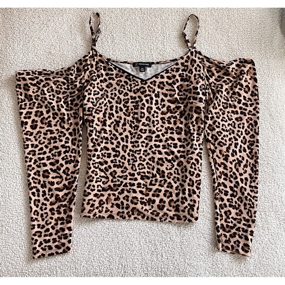 INC International Concepts Tops - International Concepts Leopard Print Cold Shoulder Top XXL Grunge Streetwear